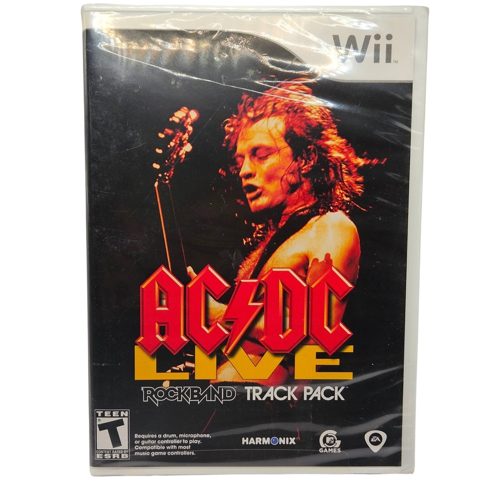 EA AC/DC Live Rock Band Track Pack Nintendo Wii White Factory Sealed Live Hits